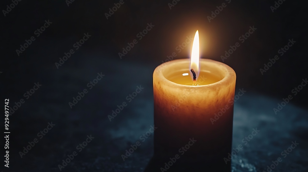 Cinematic Image of Burning Candle in Dark Space Symbolizing Hope Cinematic Image of Burning Candle in Dark Space Symbolizing Hope