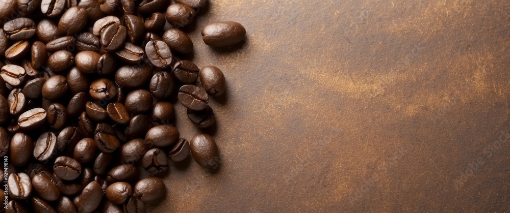 Close-up of Roasted Coffee Beans with Copy Space Close-up of Roasted Coffee Beans with Copy Space