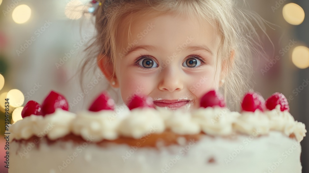 Cute little girl and birthday cake. Birthday celebration Cute little girl and birthday cake. Birthday celebration