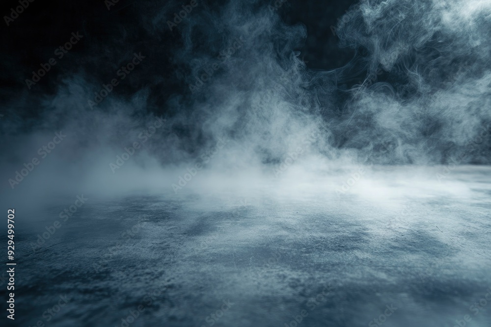 Smoke On Cement Floor With Defocused Fog In Halloween Abstract Background , ai Smoke On Cement Floor With Defocused Fog In Halloween Abstract Background , ai