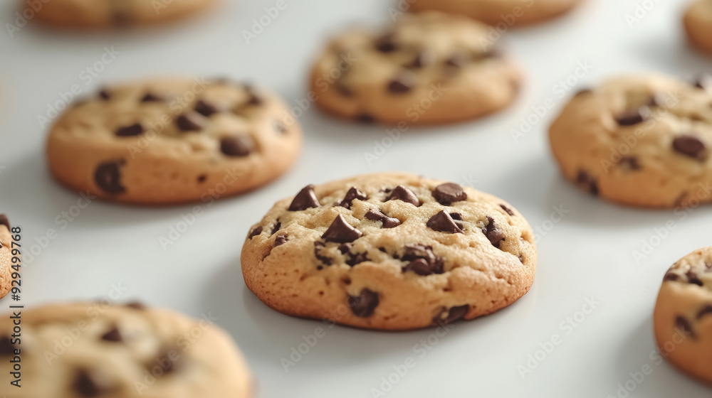 homemade chocolate chip cookies on white background homemade chocolate chip cookies on white background