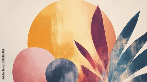 Abstract minimalistic boho background. Boho art concept