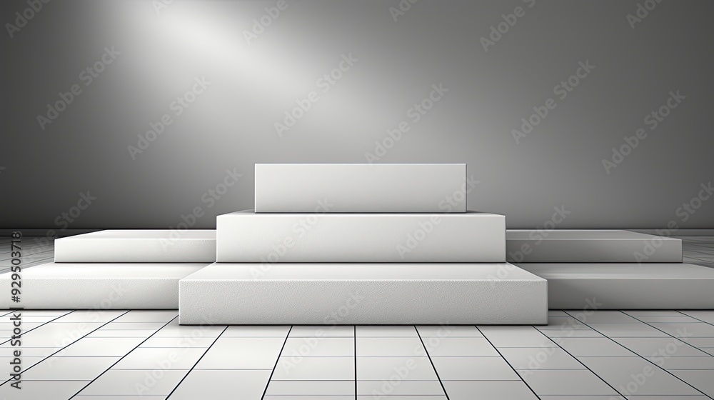 Blank white product podium pedestal, a platform for design, stage platform Blank white product podium pedestal, a platform for design, stage platform