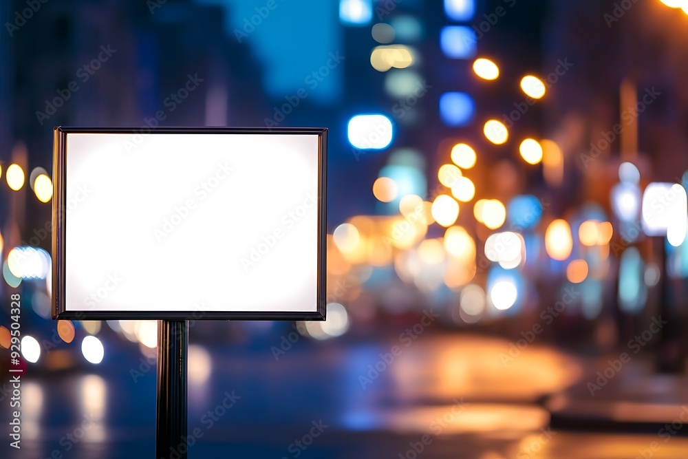 Billboard on the night city background Billboard on the night city background