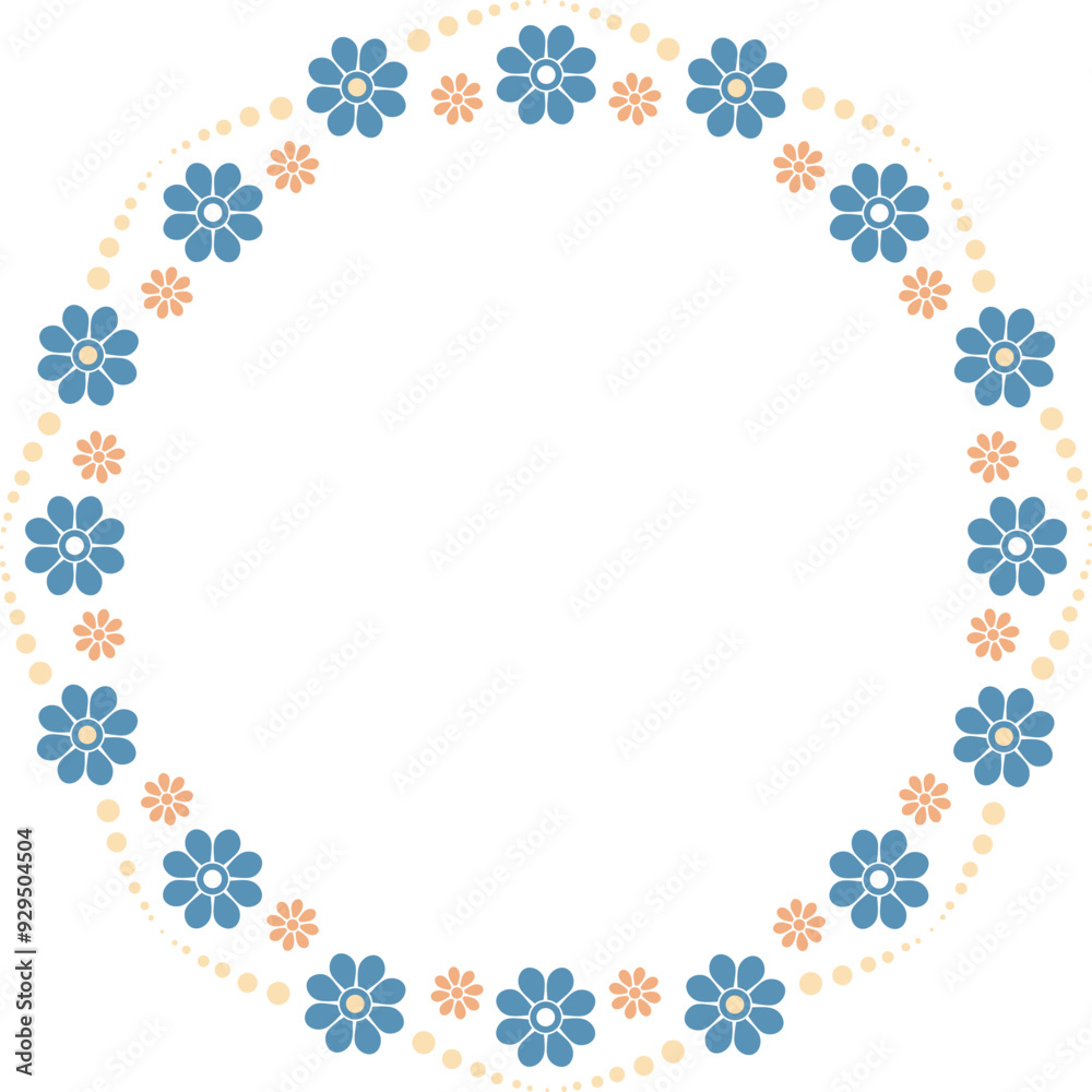 Tiny cute round floral frame border. Isolated decoration Tiny cute round floral frame border. Isolated decoration