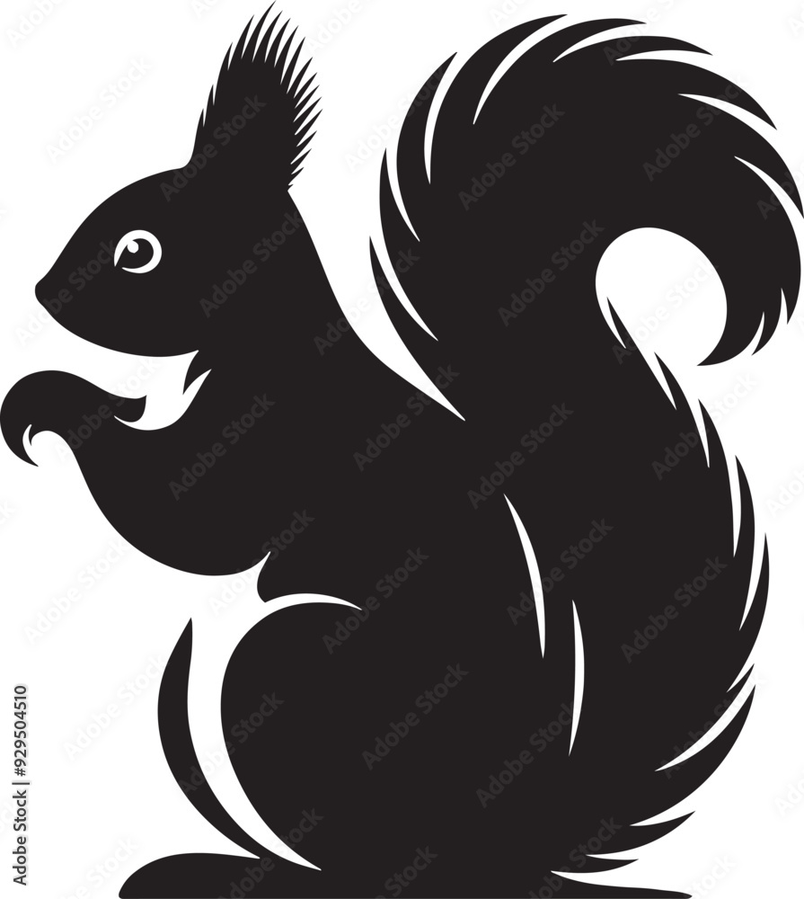 Fototapeta premium Premium Squirrel Silhouette Vector for Educational Graphics