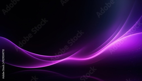 Abstract Purple and Black Background with Wavy Lines