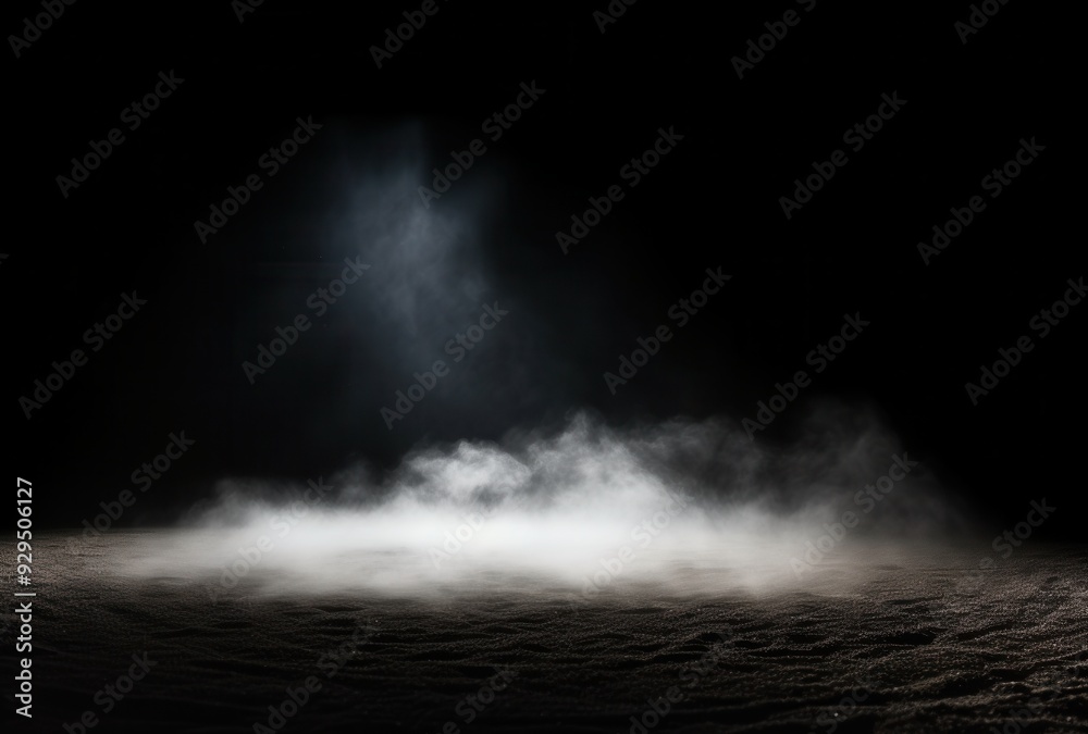 A Spotlight Illuminates Fog on a Dark Surface A Spotlight Illuminates Fog on a Dark Surface