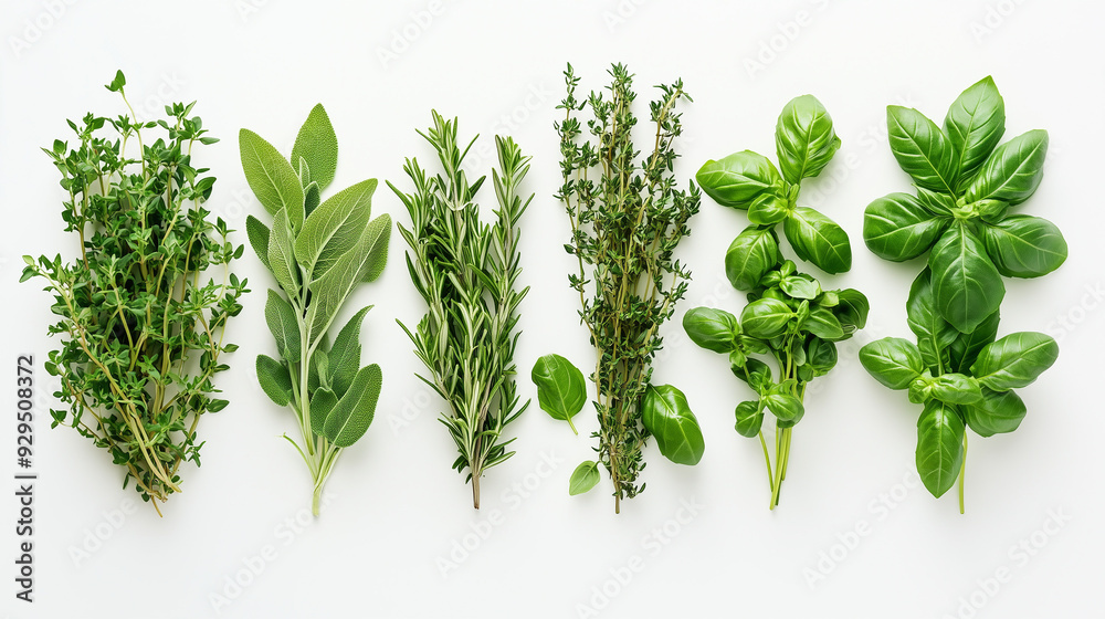 Obraz premium herbs on white background