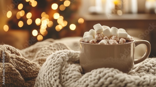 Wallpaper Mural Hot cocoa with marshmallows in cozy interior Torontodigital.ca