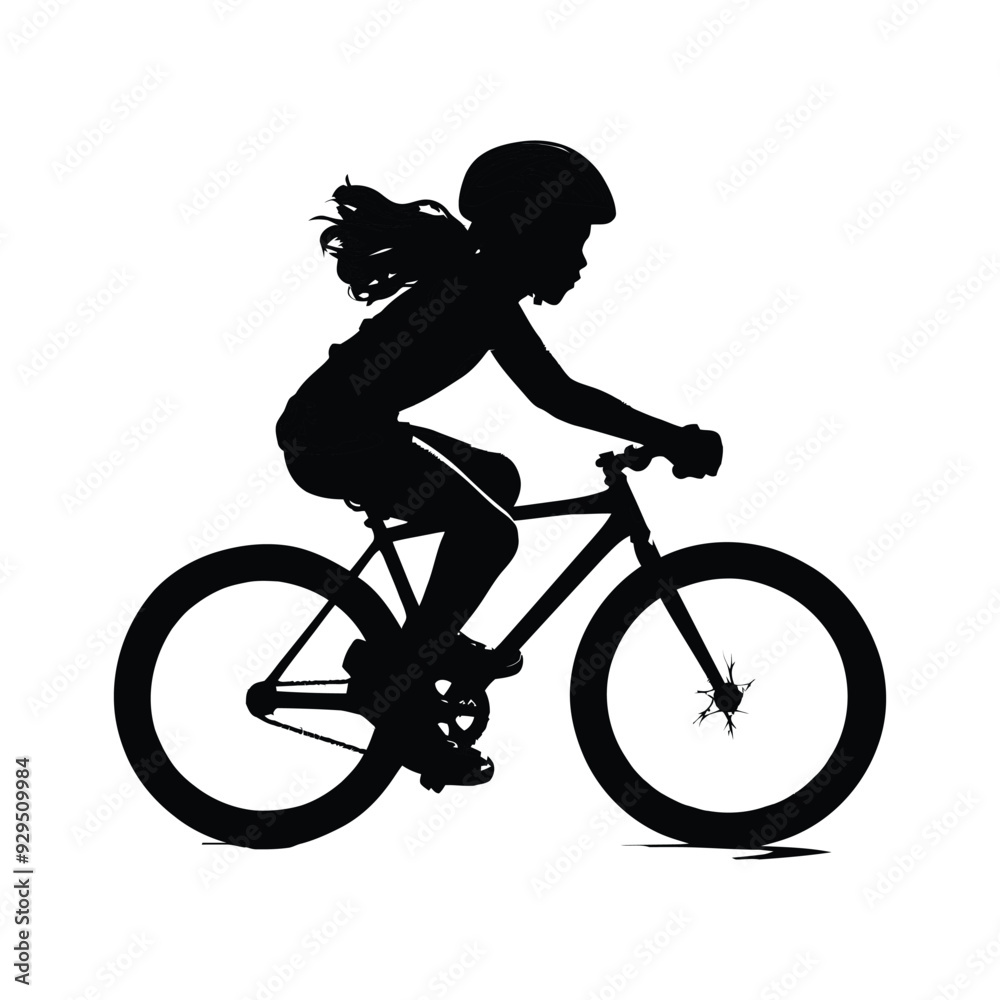 Fototapeta premium Baby kids bicycle silhouette