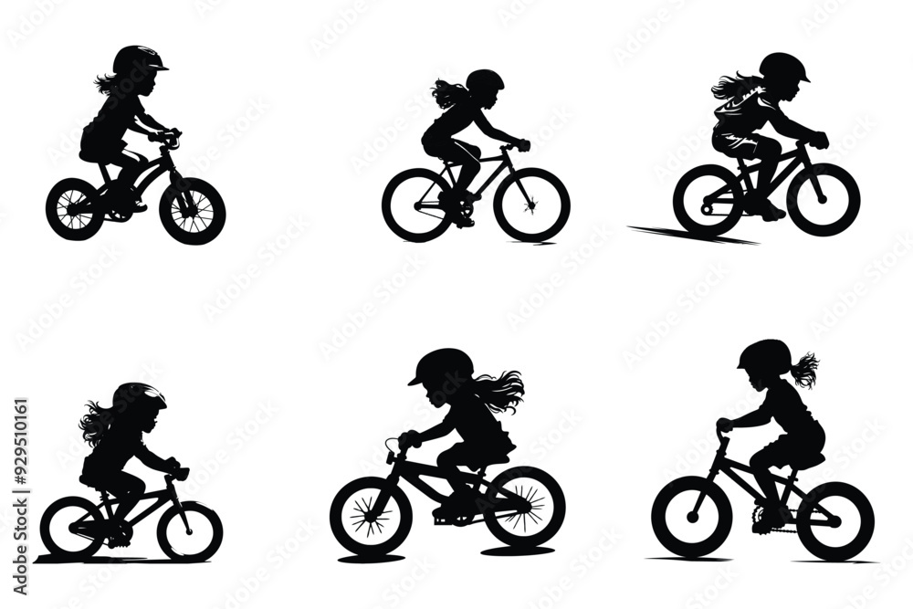 Obraz premium Baby kids bicycle silhouette
