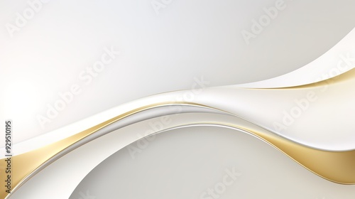 Abstract background with gold and white curves.