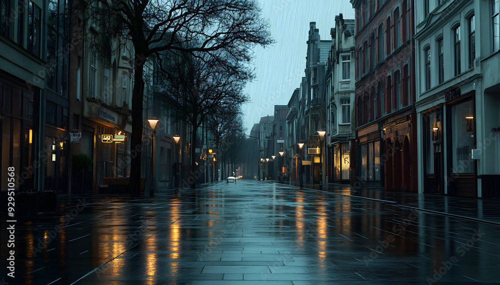 Fototapeta premium rainy day scene wallpaper