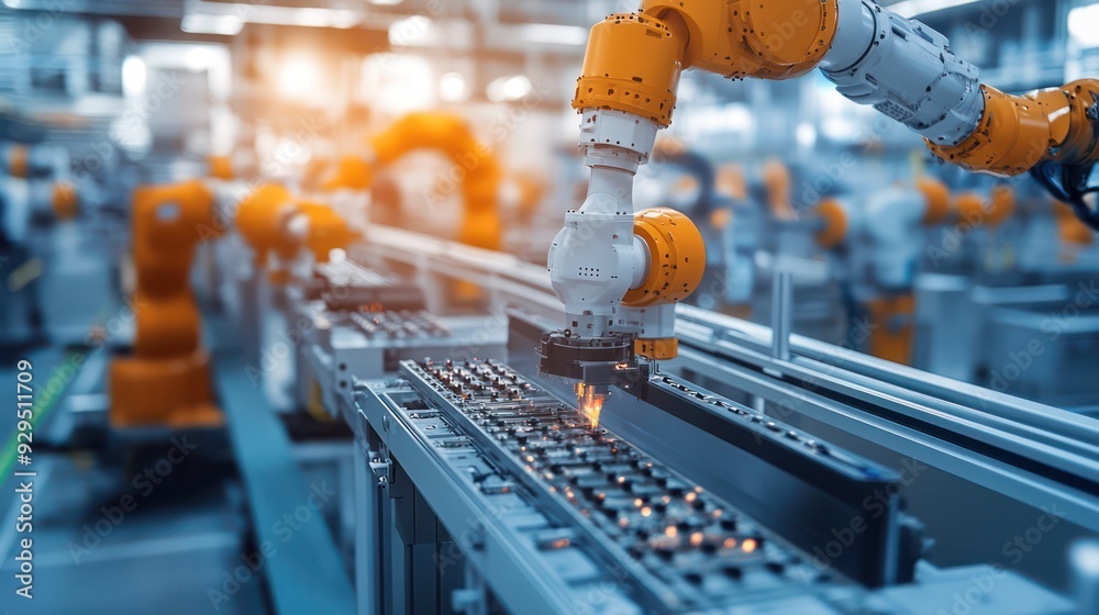 Factory with fully automated systems operating machinery, highlighting the future of industrial manufacturing.