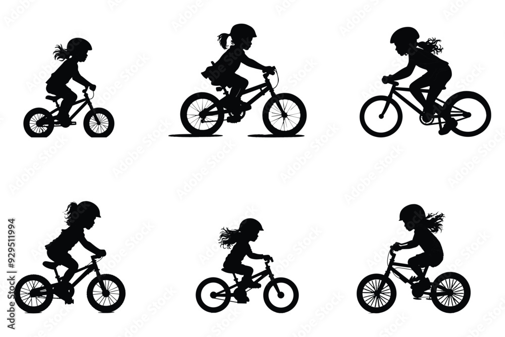 Obraz premium Baby kids bicycle silhouette