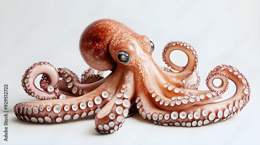 Obraz premium Detailed Octopus with Flowing Tentacles.