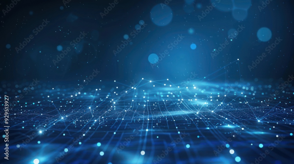 Abstract Digital Network with Glowing Lines and Nodes Abstract Digital Network with Glowing Lines and Nodes