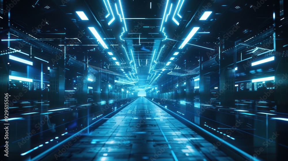Futuristic Digital Tunnel Futuristic Digital Tunnel