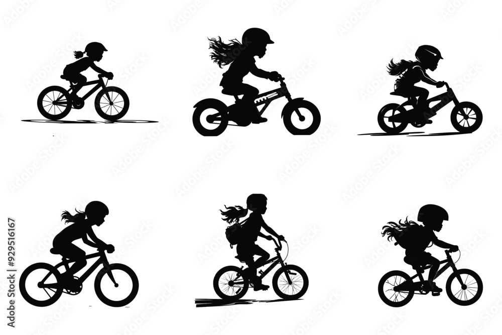 Obraz premium Baby kids bicycle silhouette