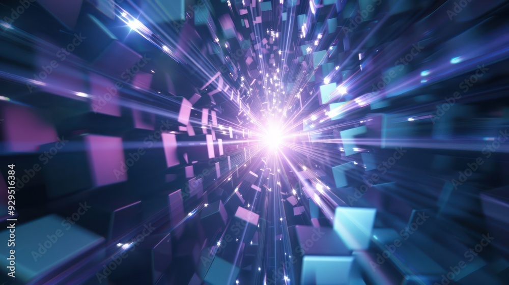 Abstract Space Tunnel with Light Effect Abstract Space Tunnel with Light Effect