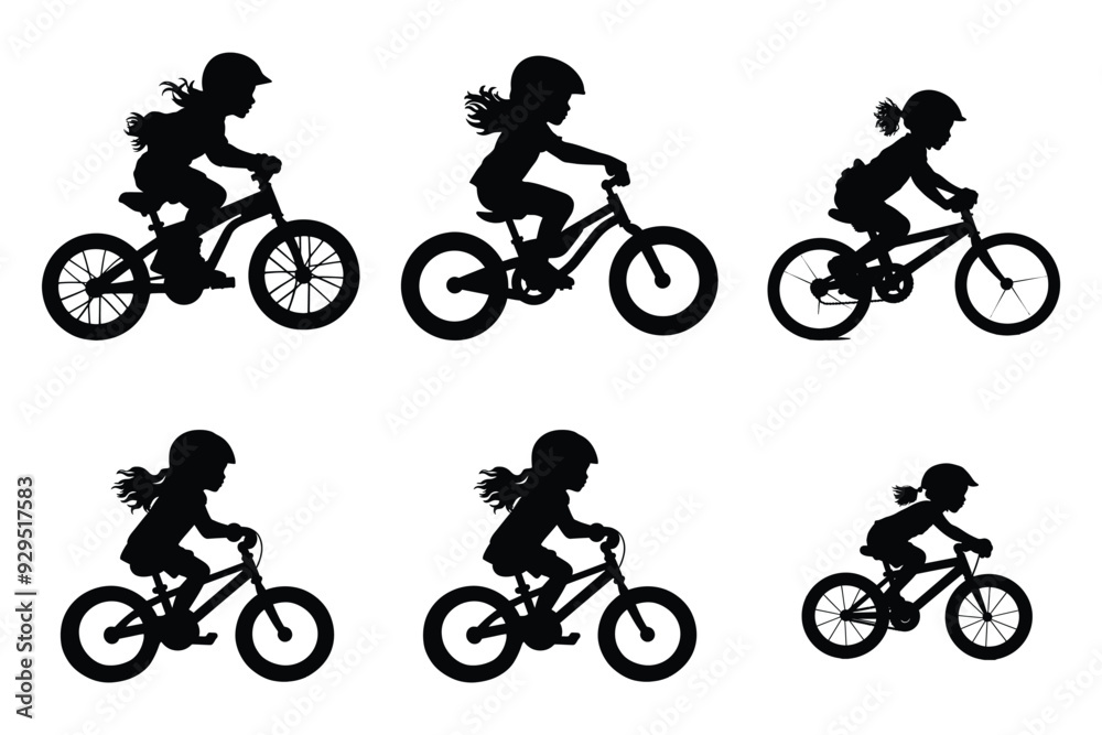 Obraz premium Baby kids bicycle silhouette