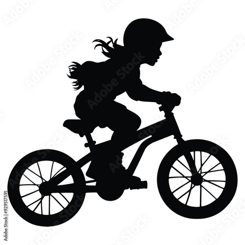 Baby kids bicycle silhouette photo