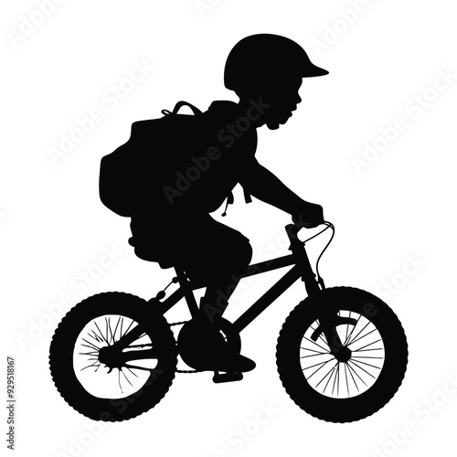 Baby kids bicycle silhouette photo