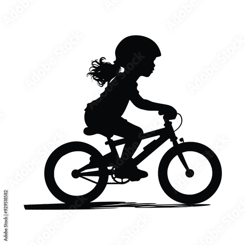 Baby kids bicycle silhouette photo