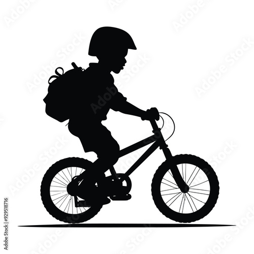 Baby kids bicycle silhouette photo