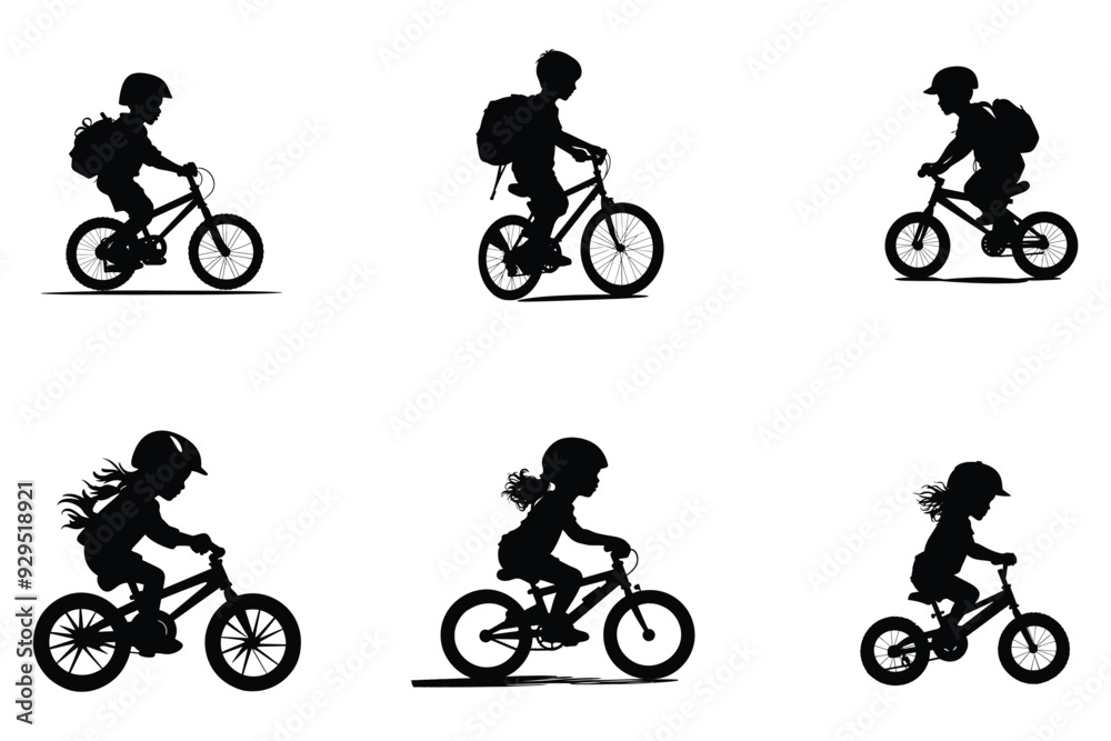Obraz premium Baby kids bicycle silhouette