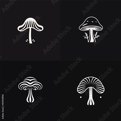 Mushroom logo design vector template
