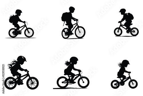 Baby kids bicycle silhouette