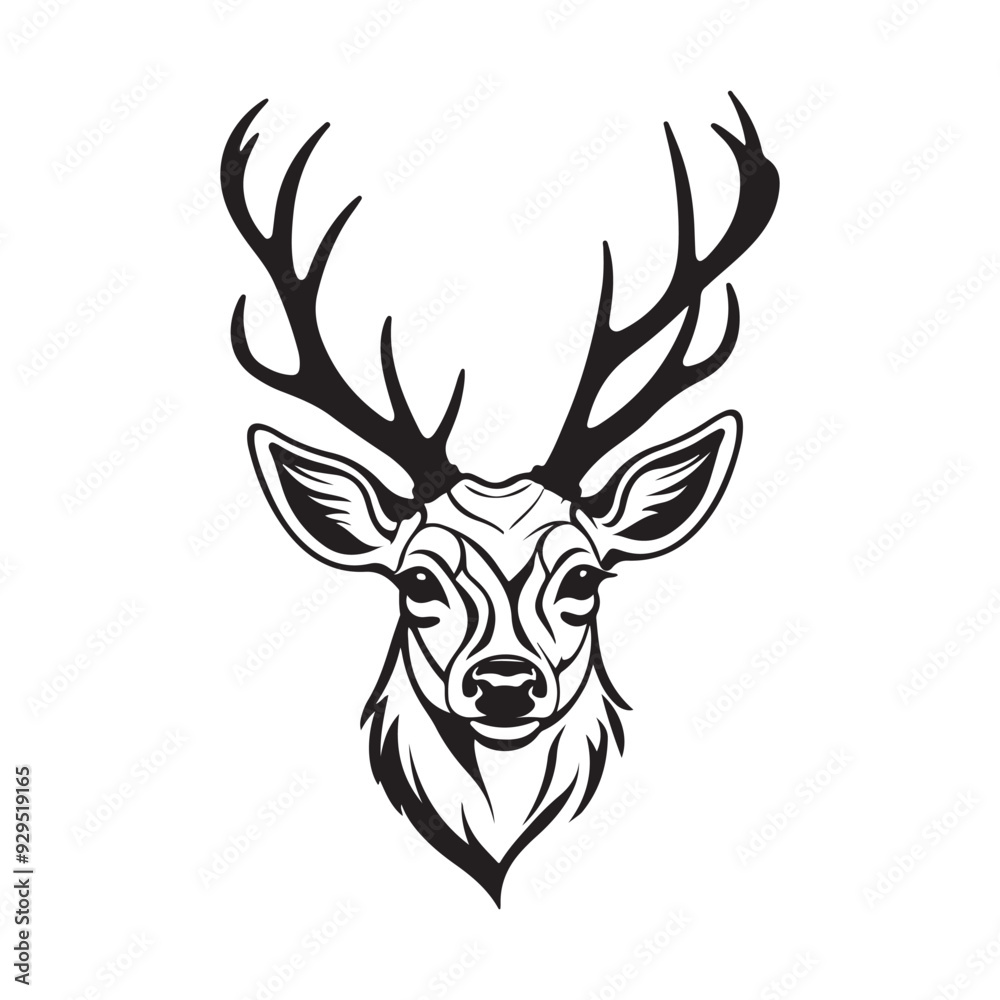 line art Deer on white background. sketch style. Vector graphic icon animal. line art Deer on white background. sketch style. Vector graphic icon animal.