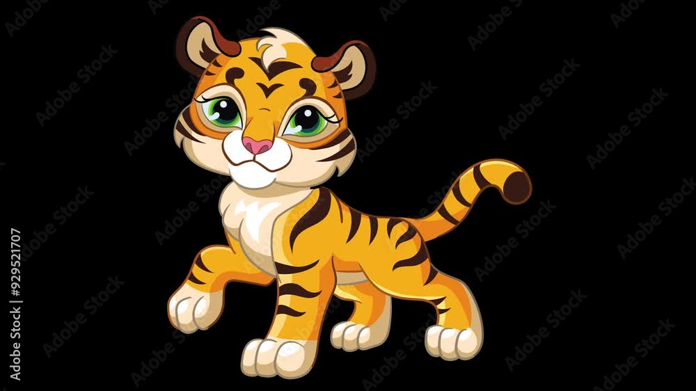 2d cute tiger cartoon with transparent isolated background on alpha channel 2d cute tiger cartoon with transparent isolated background on alpha channel