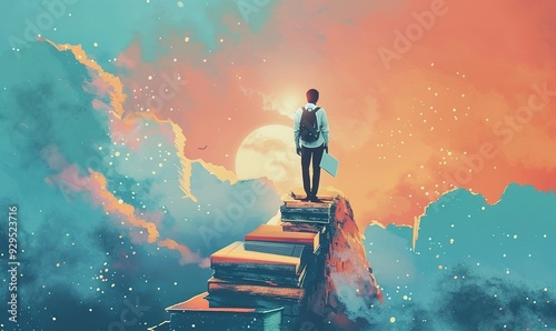back to school day about success learning education concept and book Generate AI