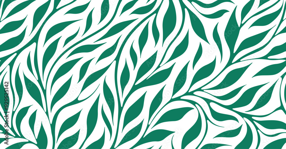 green leaves seamless pattern nature background