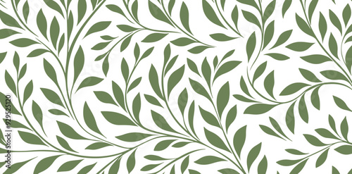 green leaf seamless pattern background