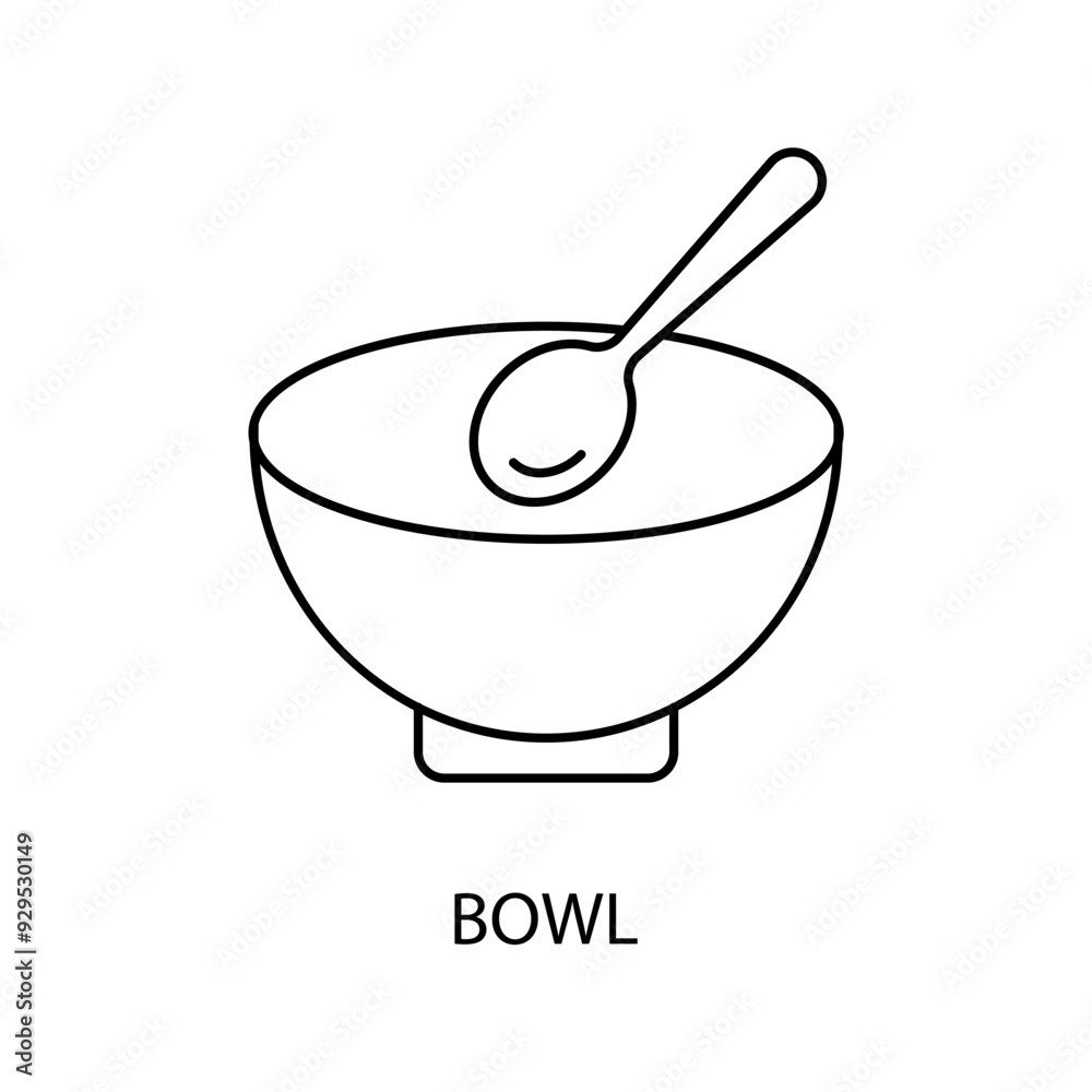 bowl concept line icon. Simple element illustration. bowl concept outline symbol design. bowl concept line icon. Simple element illustration. bowl concept outline symbol design.