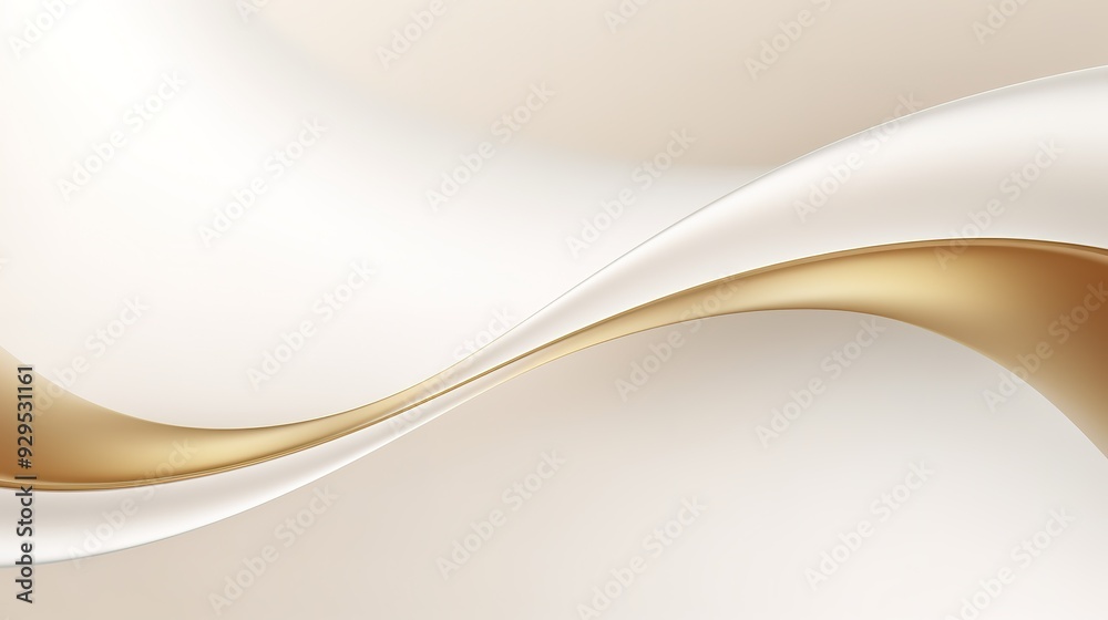 Abstract background with white and golden curves. Abstract background with white and golden curves.