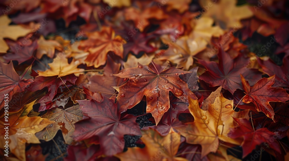 A collection of fallen leaves scattered across the ground, with some leaves still intact and others disintegrating A collection of fallen leaves scattered across the ground, with some leaves still intact and others disintegrating