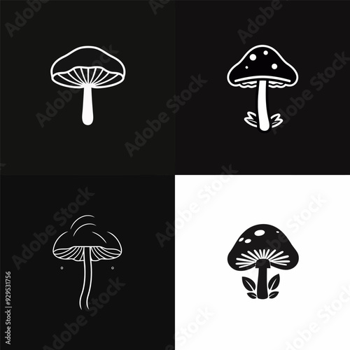 Mushroom logo design vector template 