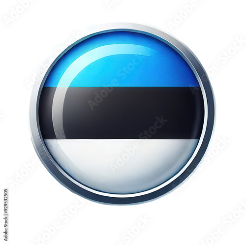 Estonia flag button design with metallic rim Free Download Estonia flag button design with metallic rim - GFXLoad