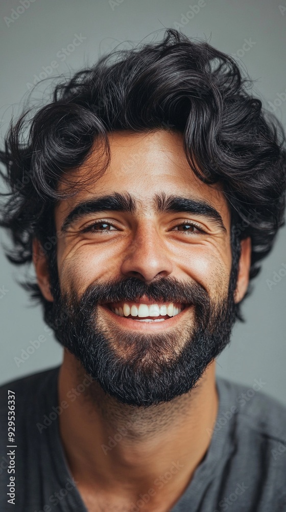 An attractive man with thick black beard An attractive man with thick black beard