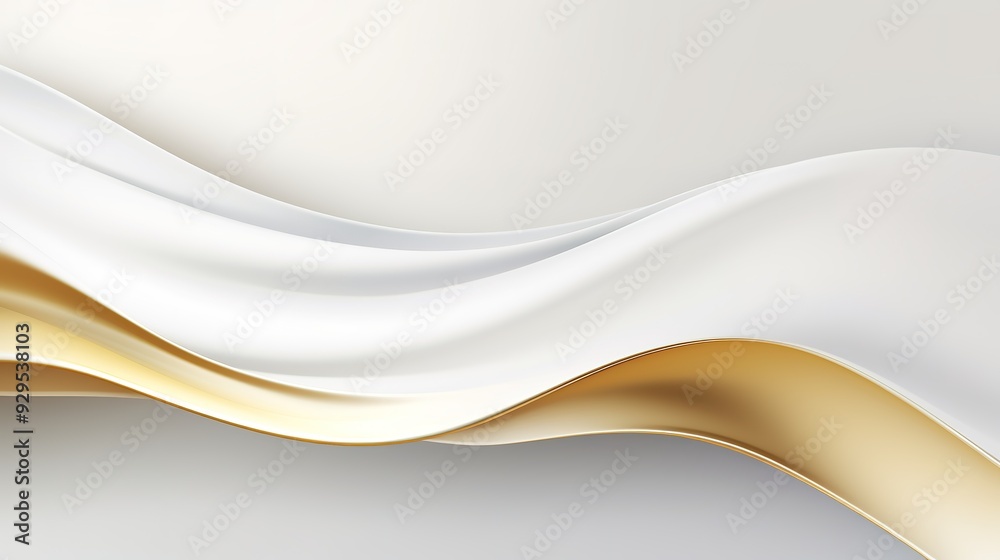 Abstract gold and white wave design.