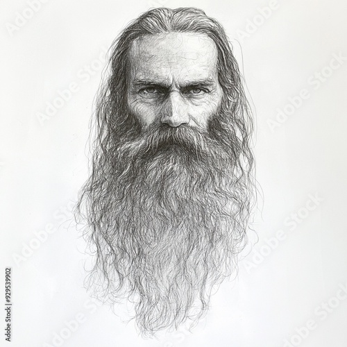 A sketch of a long beard