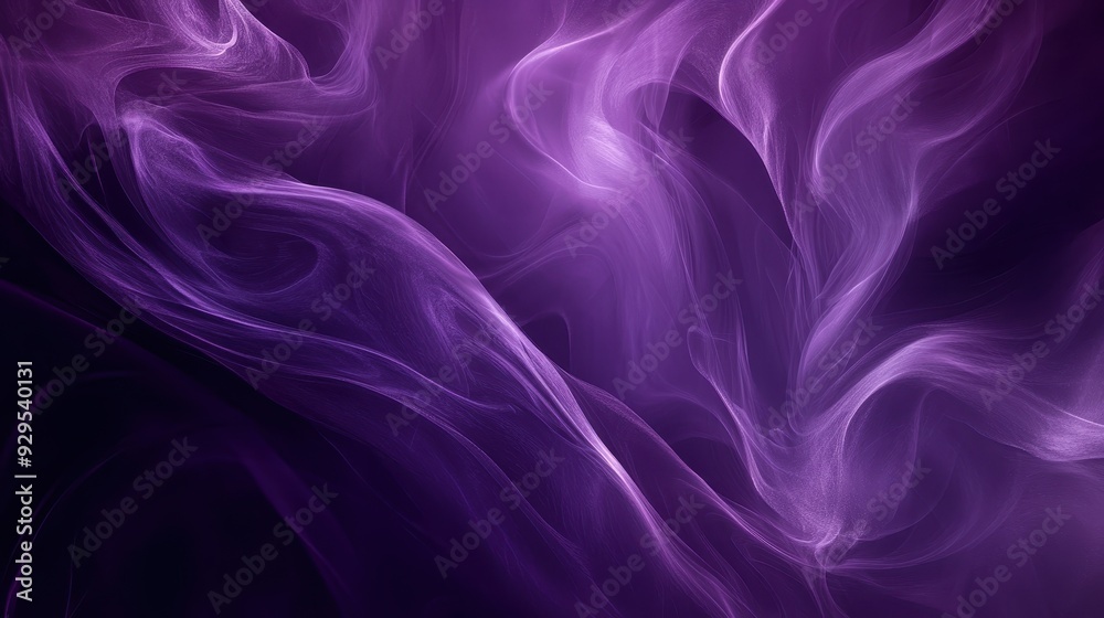 Obraz premium Abstract purple swirling patterns creating a mystical and calming atmosphere.