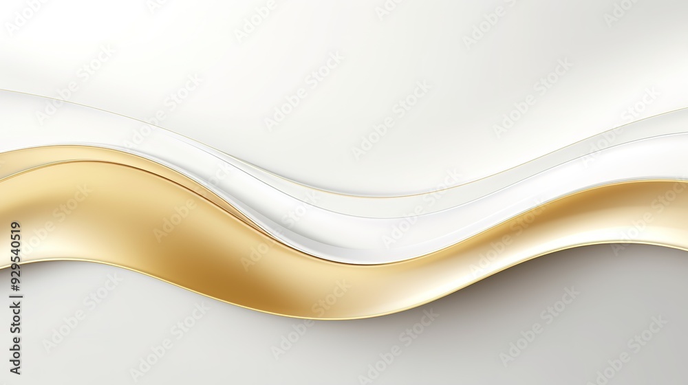 Abstract gold and white wavy background.