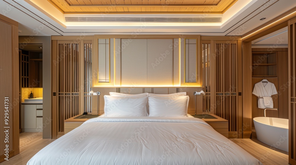 Modern Minimalist Bedroom Design with Wooden Accents