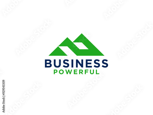 Abstract Mountain Logo. Geometric Shape Initial Letter M isolated on White Background. Usable for Business and Branding Logos.